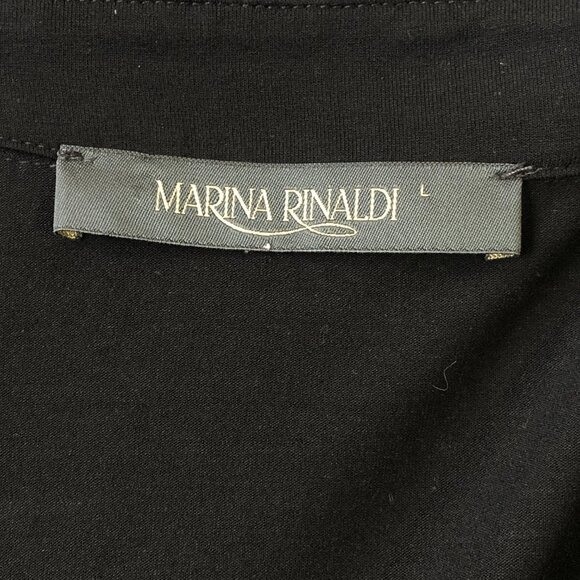 Marina Rinaldi black long long button collar T shirt style top tunic - Picture 9 of 13